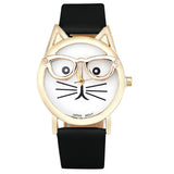 NERDY CAT LEATHER WATCH